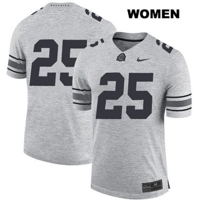 Women's NCAA Ohio State Buckeyes Brendon White #25 College Stitched No Name Authentic Nike Gray Football Jersey AD20G00AR